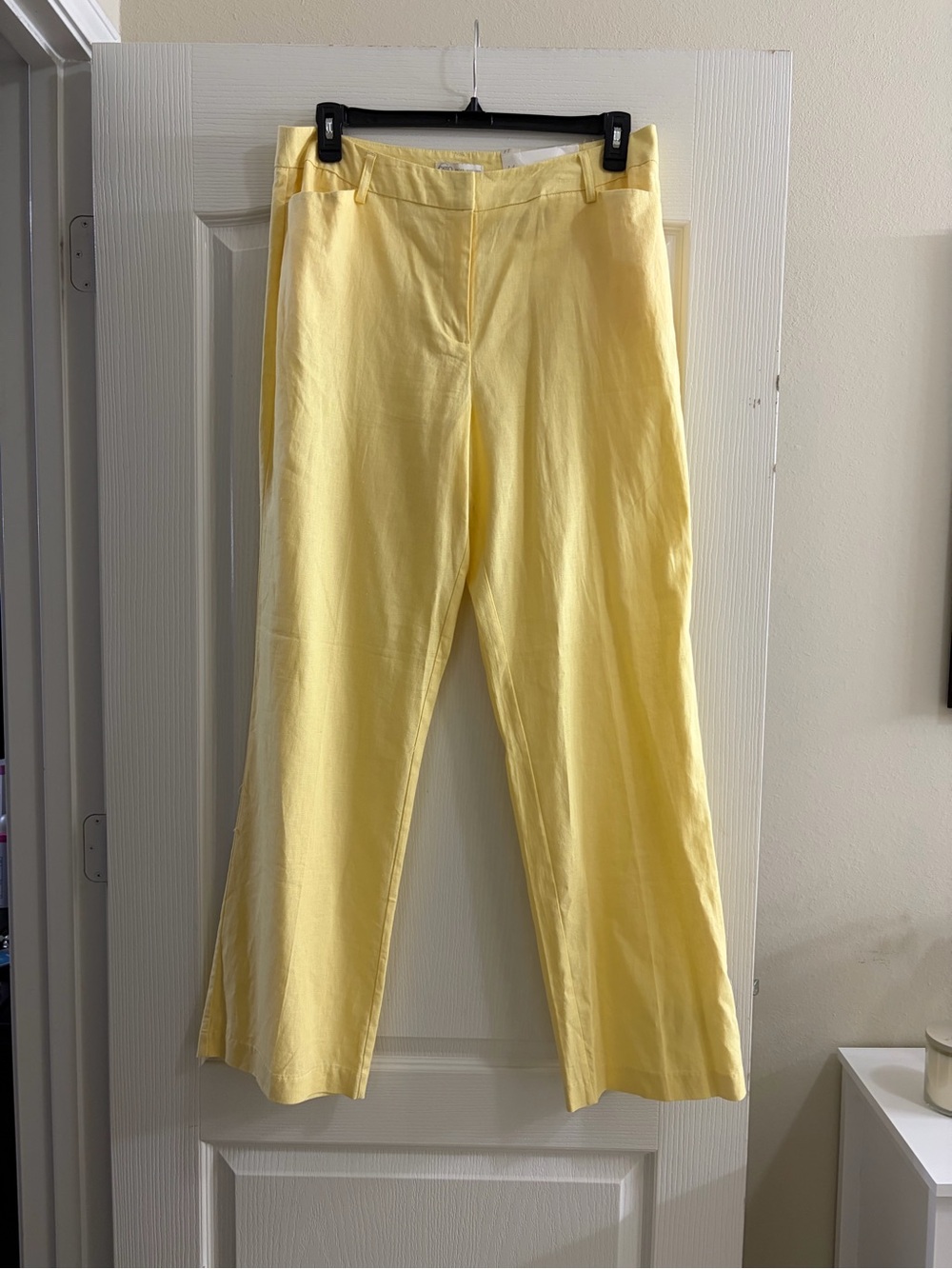 NWT Cato Yellow Linen Blend Trousers Straight Leg Pants Size 14 - Picture 2 of 4